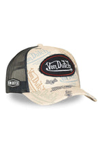 Printed mesh cap with distressed logo patch - Image n°1
