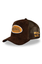 Brown velvet-effect cap with logo badge - Image n°6