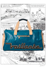 Royal blue vintage-look leather 48-hour bag - Image n°1