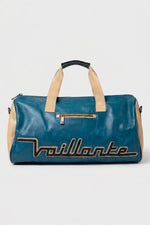 Royal blue vintage-look leather 48-hour bag - Image n°1