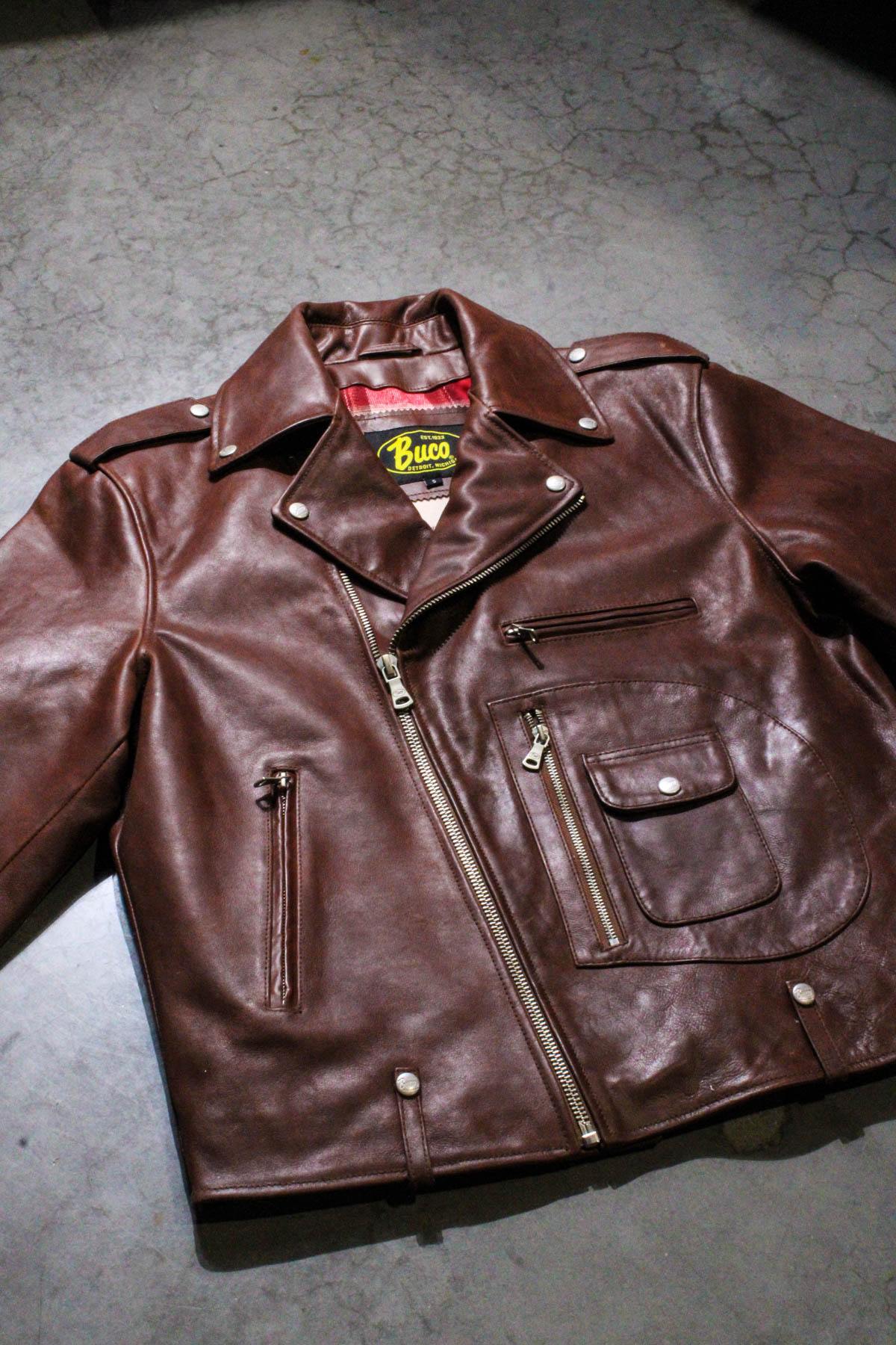 Buco J-21R leather jacket - brown Cow Vintage, deep tone with natural patina - Image n°2