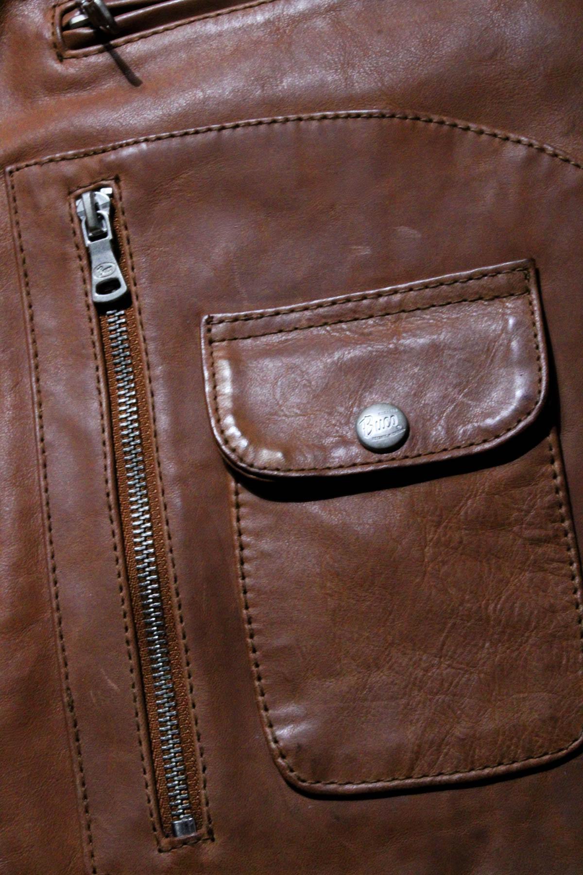 Buco J-21R leather jacket - cognac Cow Vintage, warm golden caramel tone - Image n°5