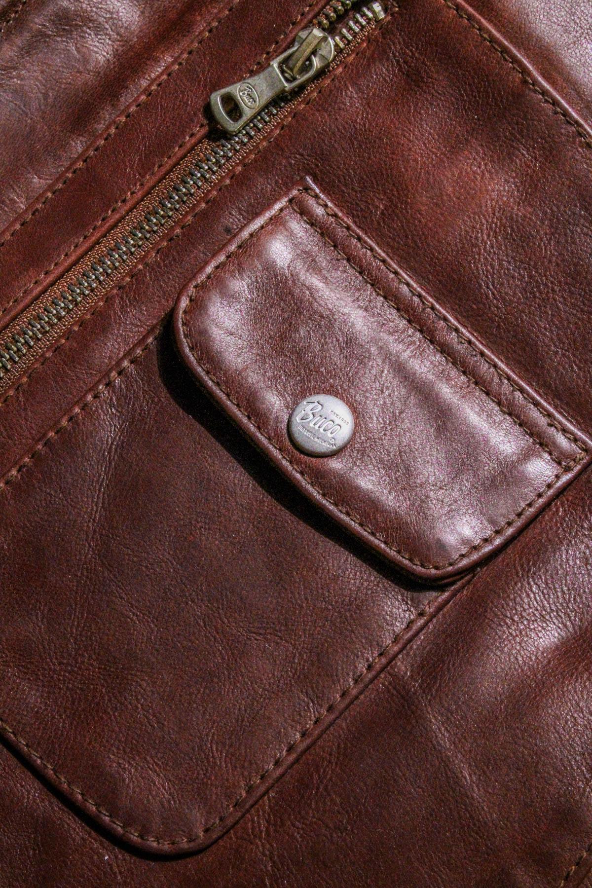 Buco J-21R leather jacket - brown Cow Vintage, deep tone with natural patina - Image n°8