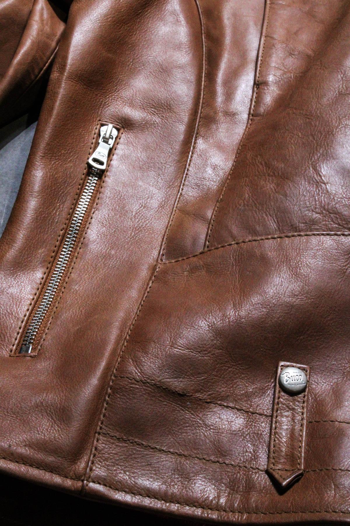 Buco J-21R leather jacket - cognac Cow Vintage, warm golden caramel tone - Image n°11