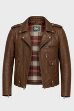 Buco J-21R leather jacket - brown Cow Vintage, deep tone with natural patina - Image n°1