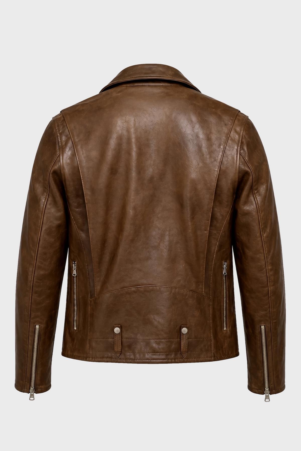 Buco J-21R leather jacket - brown Cow Vintage, deep tone with natural patina - Image n°3