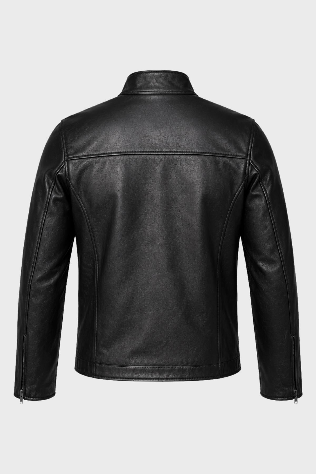 Buco J-100R leather jacket - black Napa, clean café racer lines - Image n°9