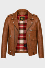 Buco J-21R leather jacket - cognac Cow Vintage, warm golden caramel tone - Image n°1