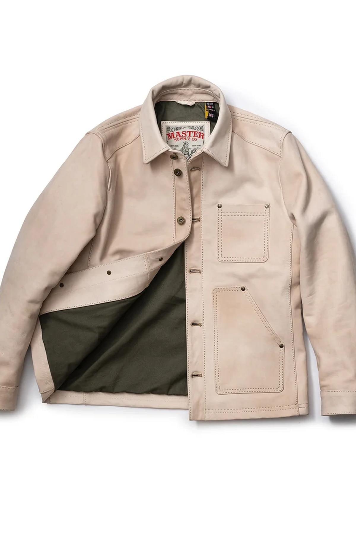 Master jacket in a faded beige-cognac finish - Image n°14