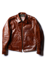 Cowhide leather jacket with a shirt collar - Image n°11