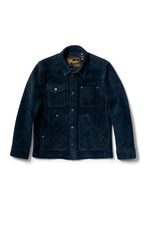 Navy blue suede work jacket - Image n°5