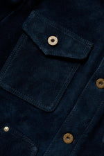 Navy blue suede work jacket - Image n°9