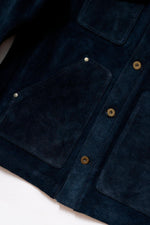 Navy blue suede work jacket - Image n°10