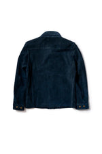 Navy blue suede work jacket - Image n°7