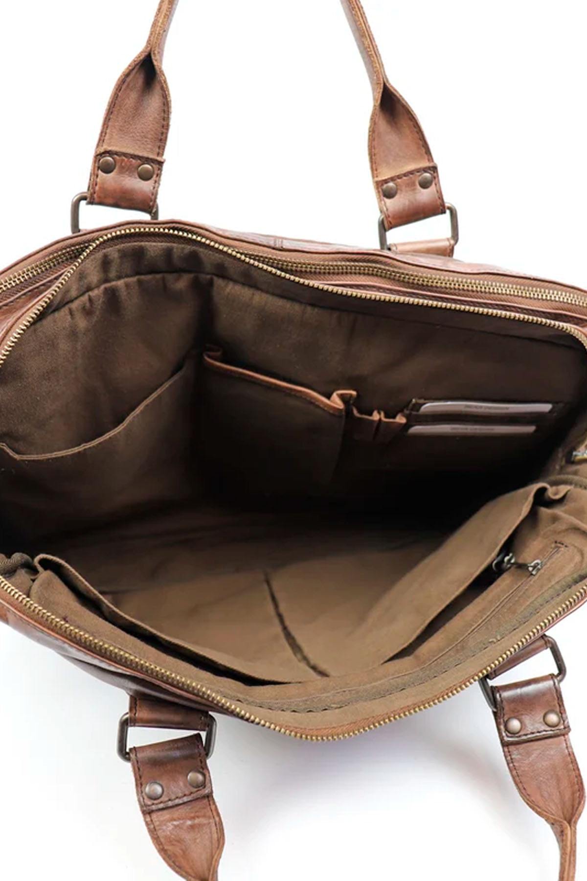 Brown leather laptop bag - Image n°5