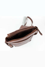 Brown oiled cowhide crossbody bag - Image n°6