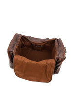Spacious brown leather travel bag - Image n°7