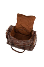Spacious brown leather travel bag - Image n°6