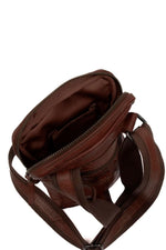 Brown leather satchel - Image n°5