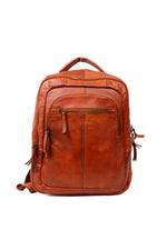 Practical cognac leather backpack - Image n°2