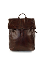 Vintage brown leather backpack - Image n°2