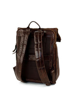 Vintage brown leather backpack - Image n°3
