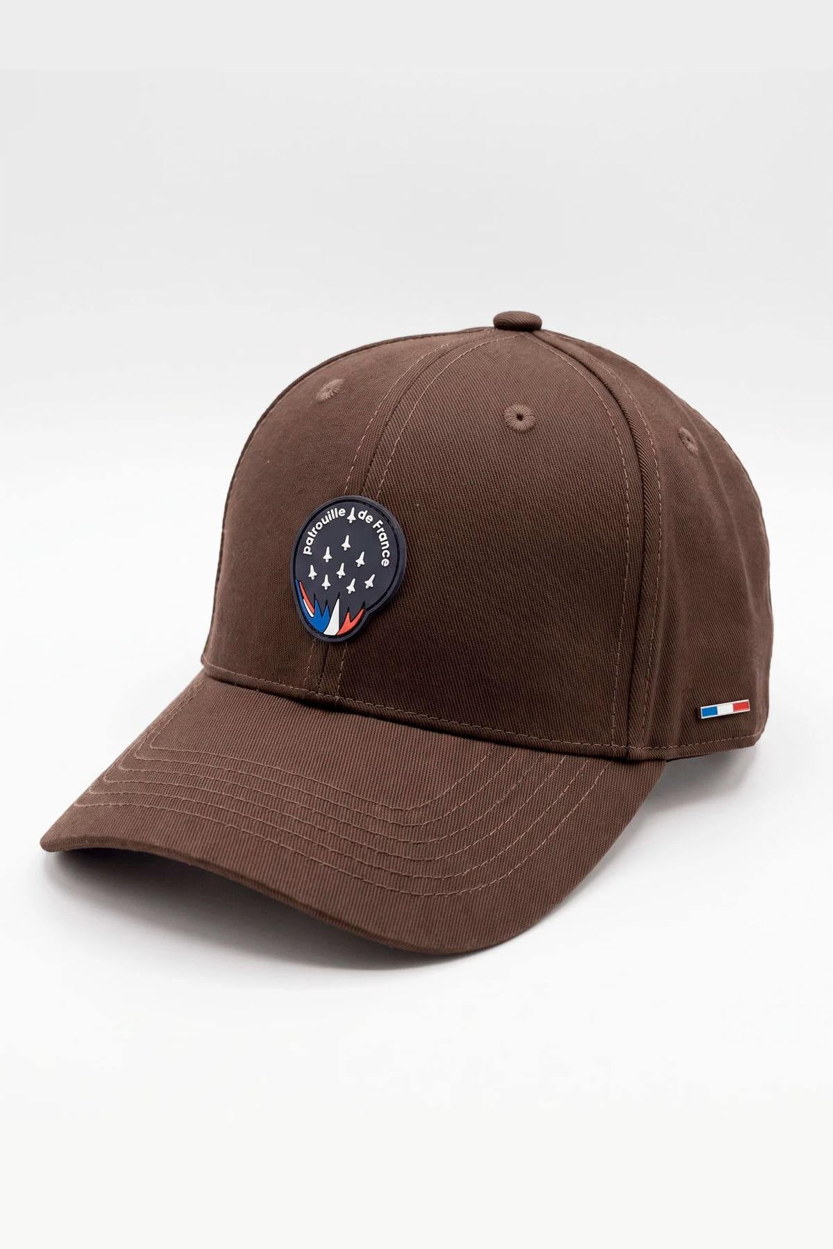 Brown cotton cap with silicone Patrouille de France patch - Image n°2