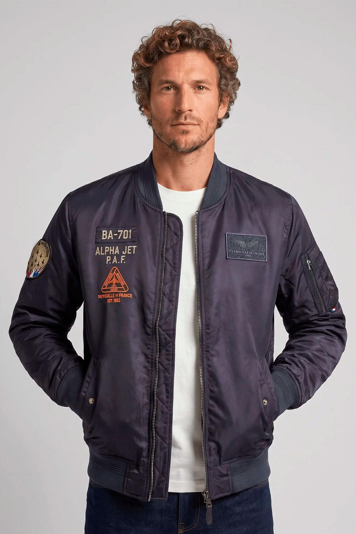 Patrouille de France navy blue pilot bomber jacket - Image n°1