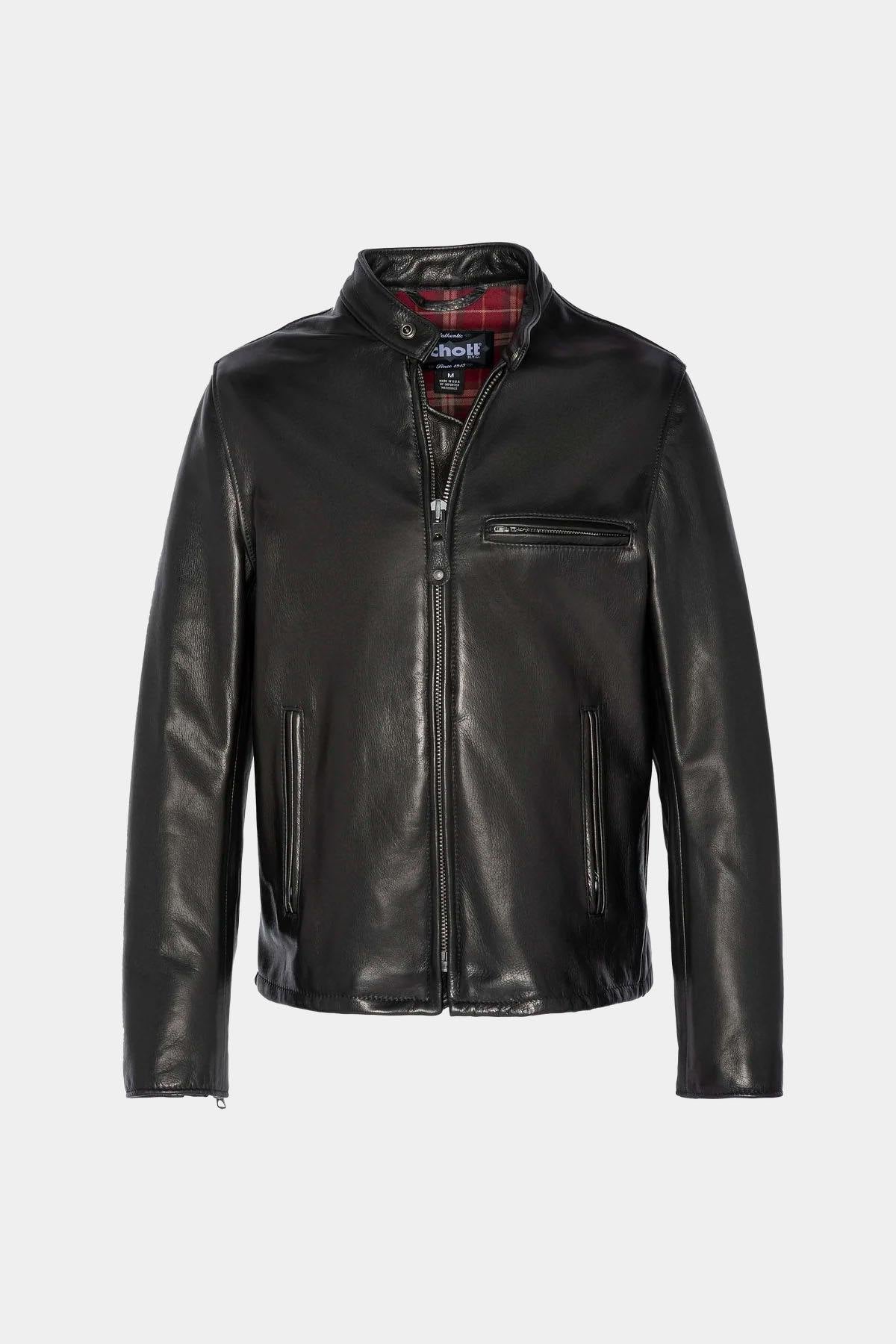 Black cowhide café racer jacket – Made in USA - Image n°9