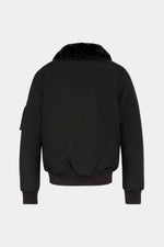 Black 100% polyester bomber jacket - Image n°2