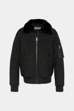 Black 100% polyester bomber jacket - Image n°1