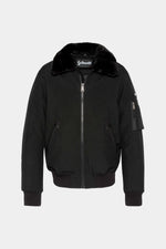 Black 100% polyester bomber jacket - Image n°1