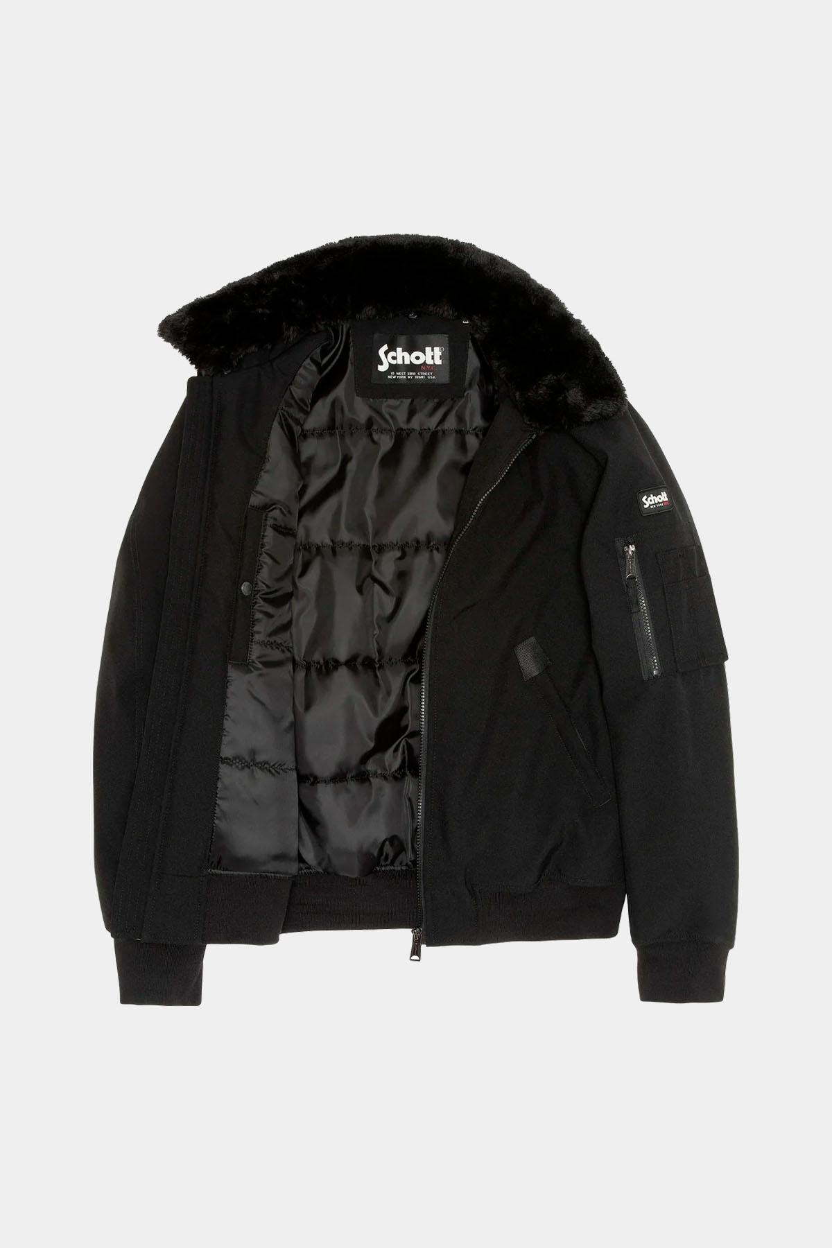 Black 100% polyester bomber jacket - Image n°4