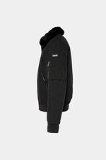 Black 100% polyester bomber jacket - Image n°3