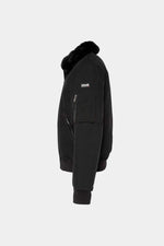 Black 100% polyester bomber jacket - Image n°3