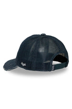 Striped navy blue corduroy baseball cap - Image n°2