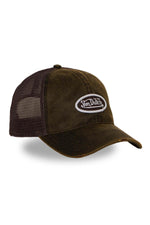 Dark khaki coated cotton baseball cap - Image n°1