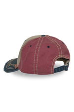 Tricolor baseball cap with embroidery and distressed visor - Image n°3