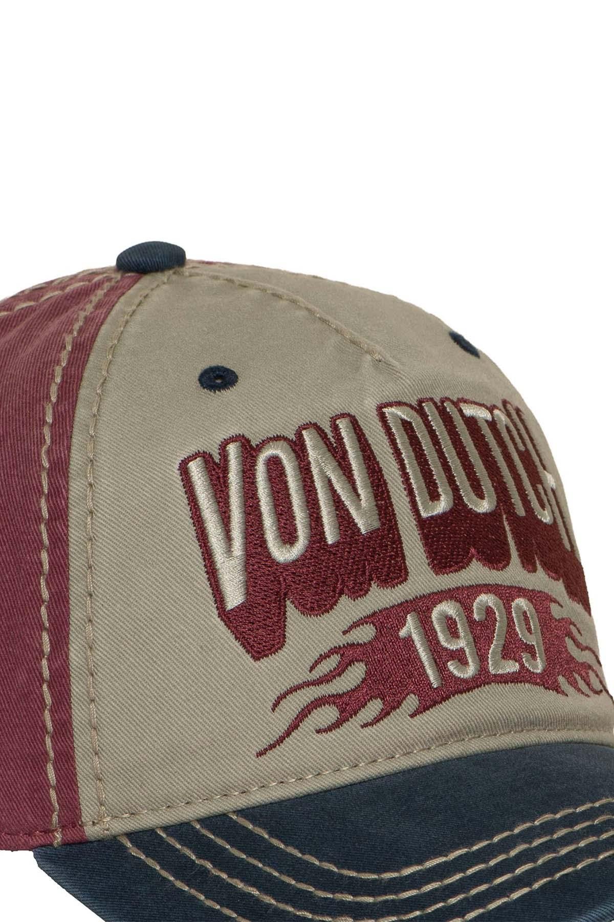 Tricolor baseball cap with embroidery and distressed visor - Image n°4