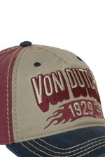 Tricolor baseball cap with embroidery and distressed visor - Image n°4