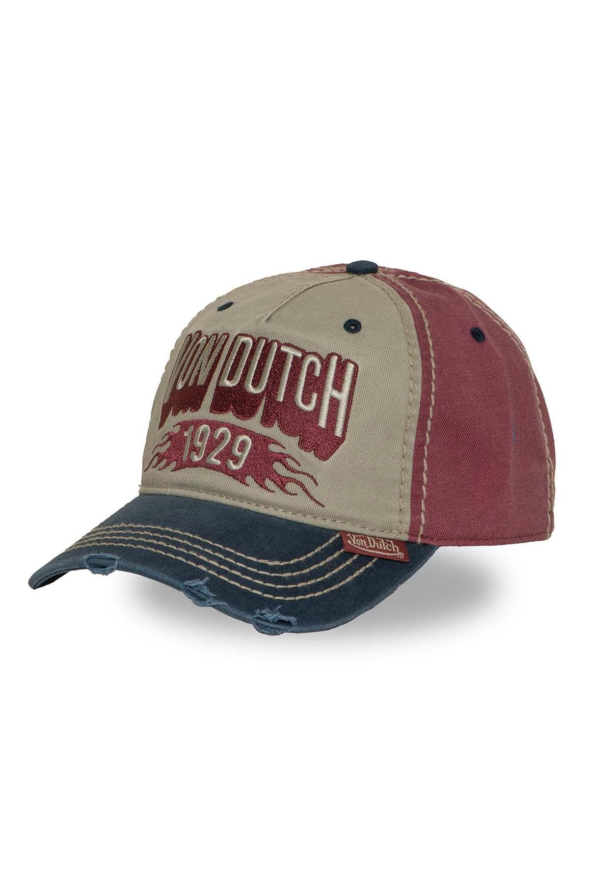 Tricolor baseball cap with embroidery and distressed visor - Image n°7