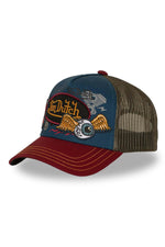 Tricolor trucker cap with multiple patches - Image n°7