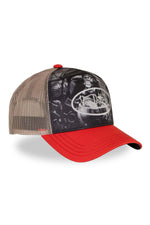 Trucker cap with print and embroidered logo - Image n°1