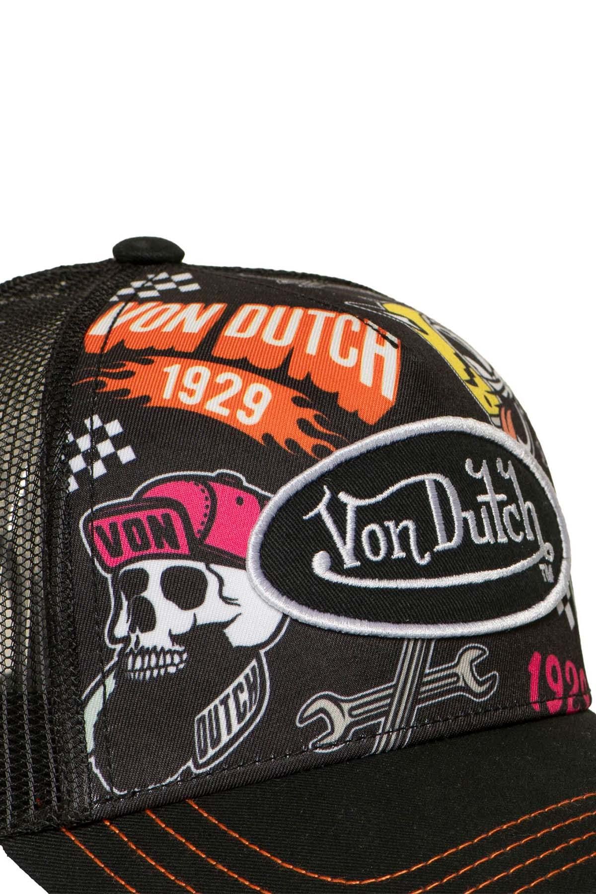 Black trucker cap with colorful prints - Image n°5
