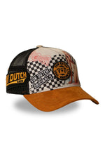 Black and mustard printed trucker cap - Image n°1