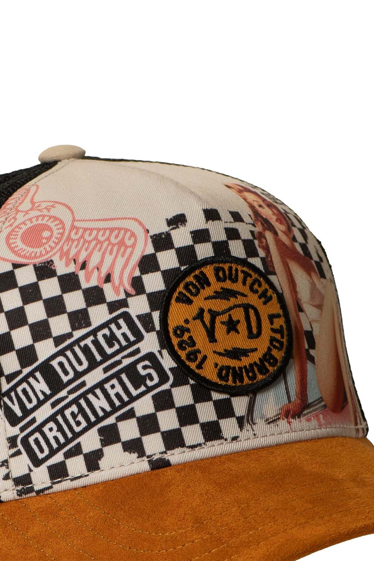 Black and mustard printed trucker cap - Image n°4
