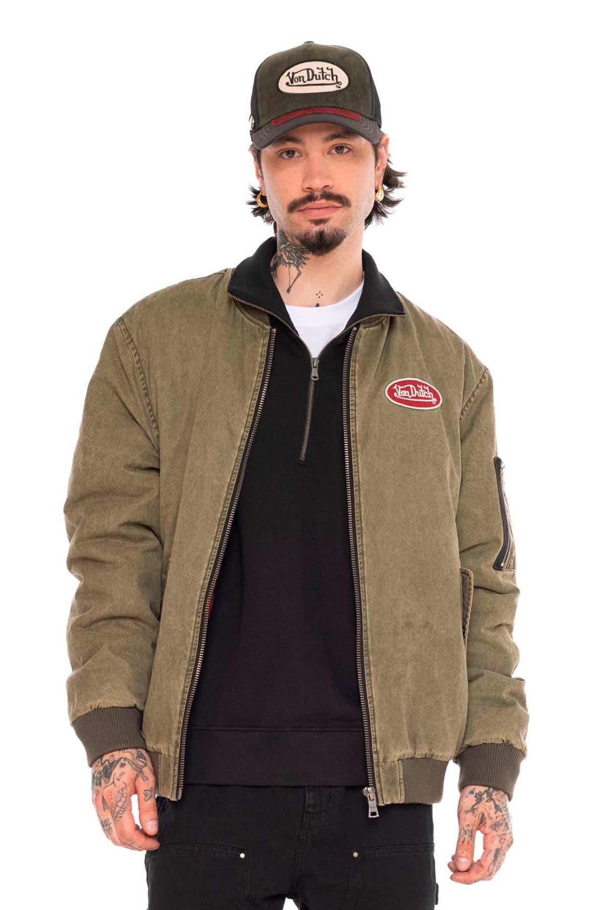 Textile bomber jacket with patch - Image n°1