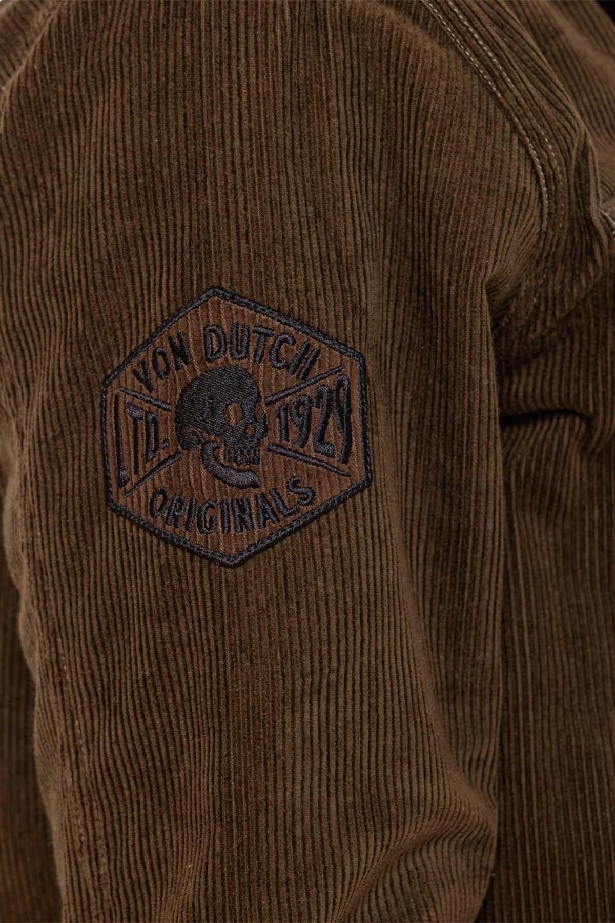 Dark khaki corduroy overshirt - Image n°4