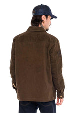 Dark khaki corduroy overshirt - Image n°2