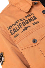 Sand-colored twill overshirt with back print - Image n°4